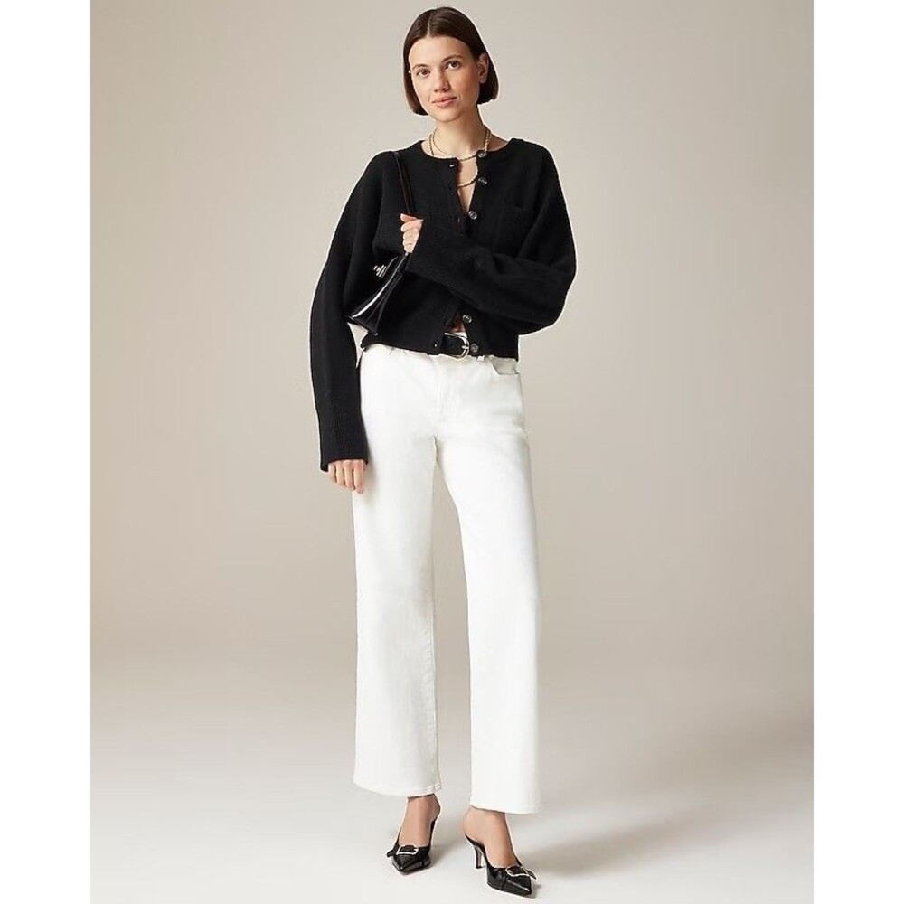 J.CREW Lower-Rise Full Length Slim-Wide Jean 30 White Denim B49